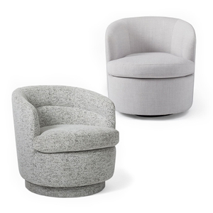LeCh-0002 , Channeled back Cushion Swivel Chair , Cloud-like seat cushion