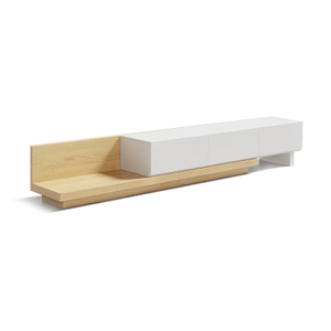 TvCa-0004, Asymmetric design Extendable TV Unit, E1 grade plywood + High Grade Natural Wood Veneer