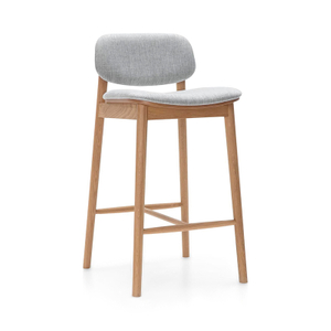 BaSt-0020, kitchen island minimalist bar stool, Solid wood frame with E1 curved plywood and upholstery