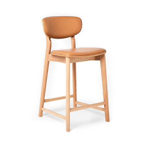 BaSt-0019, Scandinavian Barstool, solid Ash wood frame & a fabric or leather upholstered